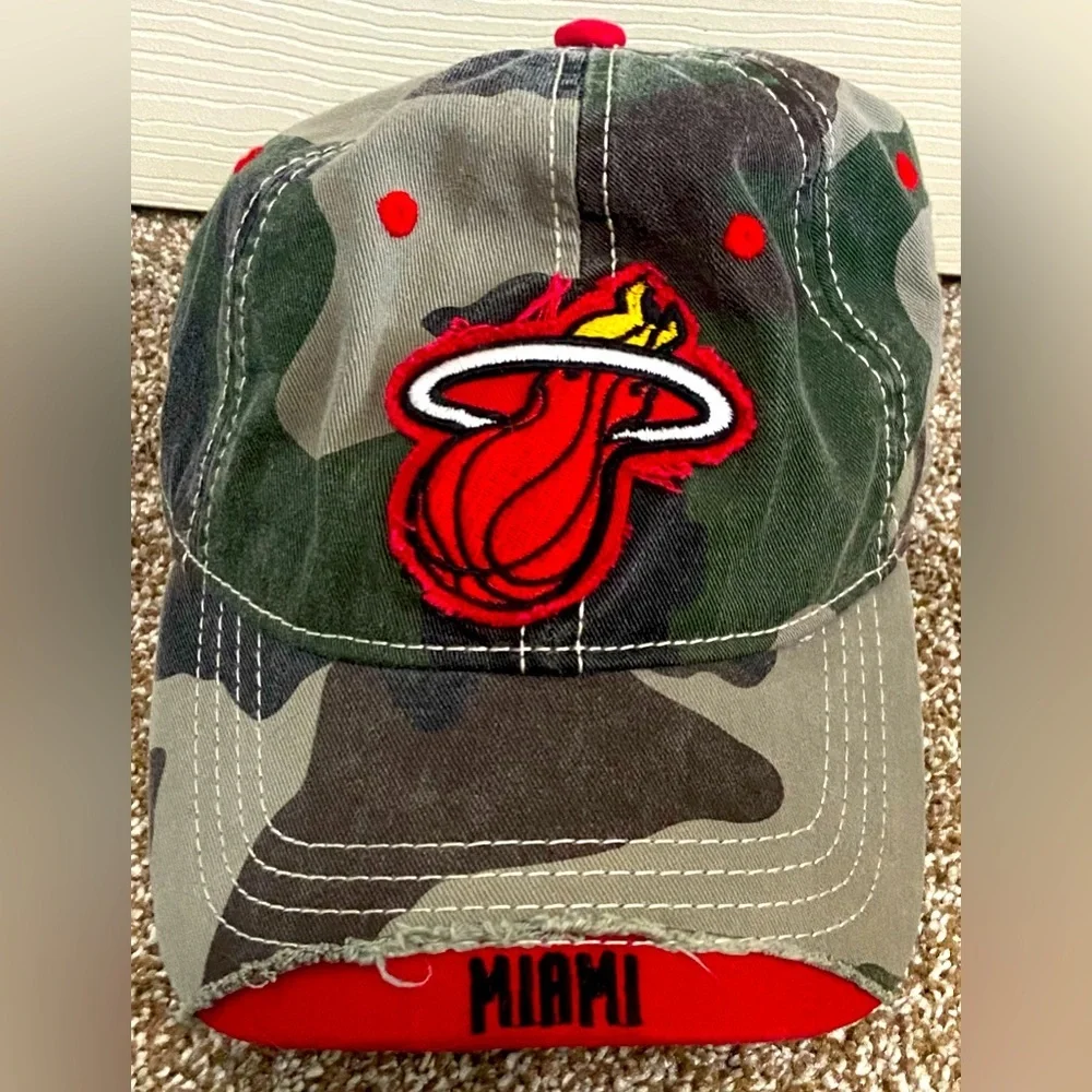 Miami Heat Camo Snapback Hat Adult Adjustable